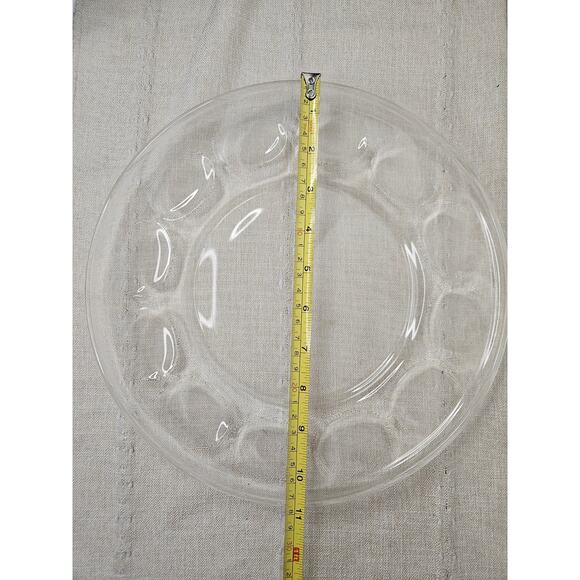 Vintage Pyrex Originals Clear Glass Platter Dinner Plate 11” Thumbprint - Picture 6 of 7